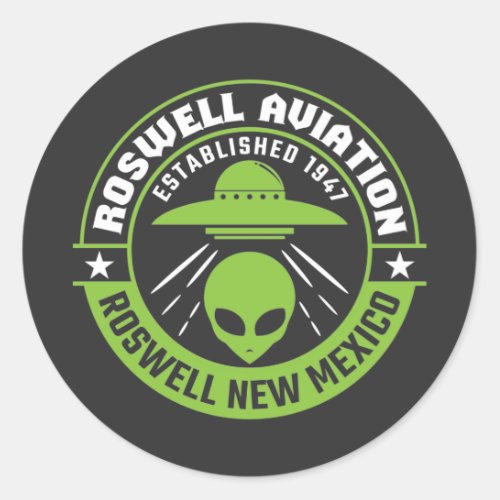 Roswell Aviation Established 1947 Classic Round Sticker
