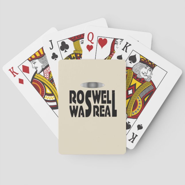 Roswell crash of alien spaceship was real poker cards (Back)
