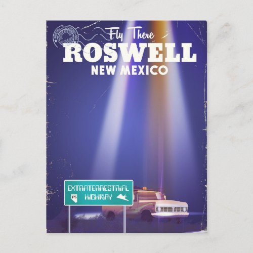 Roswell Extraterrestrial Highway travel poster Postcard
