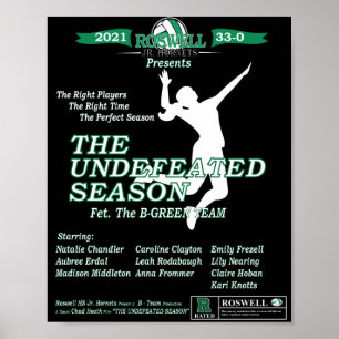 Roswell Jr. Hornets Undefeated Season Poster