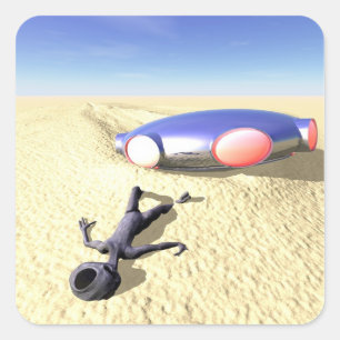 Roswell Like UFO Crash Sticker