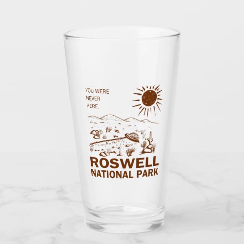 Roswell National Park UFO Flying Saucer Aliens Glass