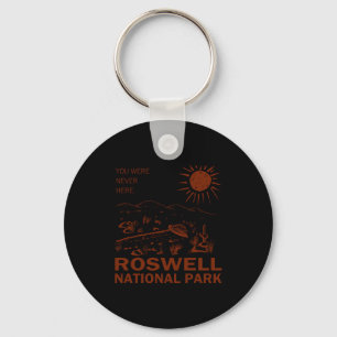Roswell National Park Ufo Flying Saucer Aliens Keychain