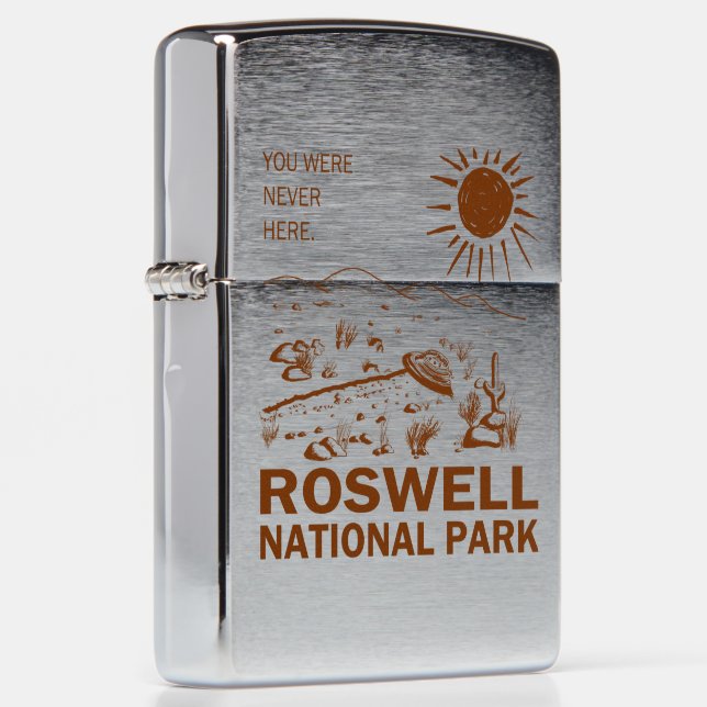 Roswell National Park UFO Flying Saucer Aliens Zippo Lighter
