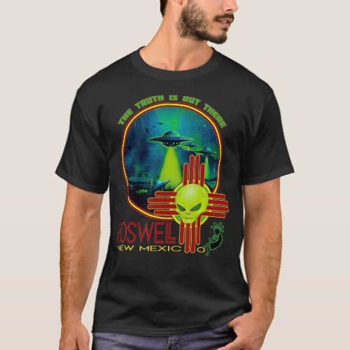 Roswell New Meico Alien Spaceship Crash Souvenir  T_Shirt