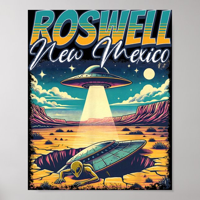 Roswell New Mexico 1947 Alien Abduction Ufo Crash  Poster (Front)