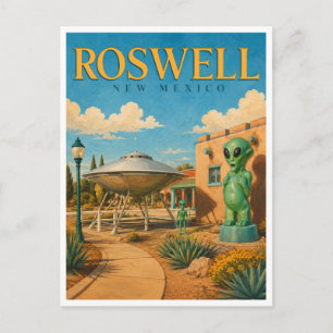 Roswell New Mexico Alien District GeoSaga Postcard