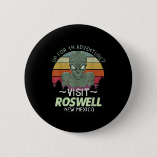 Roswell New Mexico Alien Head Funny Souvenir Quote Button