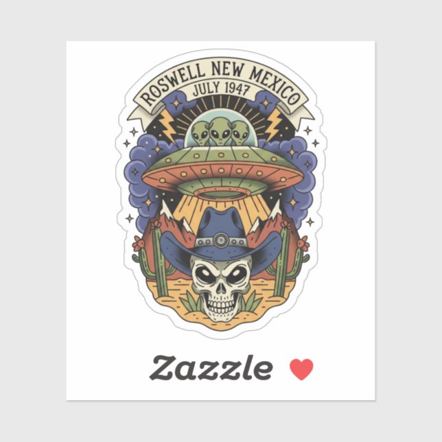 Roswell New Mexico Alien Sticker (Sheet)