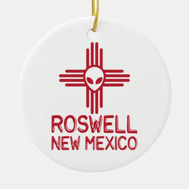 Roswell New Mexico Ceramic Ornament (Front)