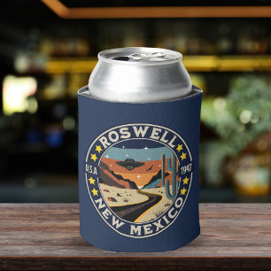 Roswell New Mexico Classic UFO Scenery Can Cooler