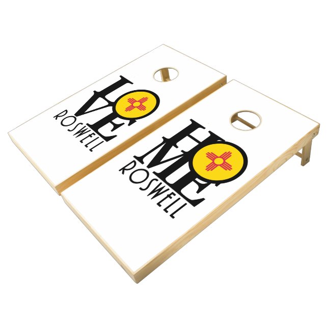 Roswell New Mexico Cornhole Set (Angled)