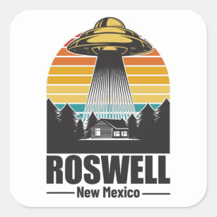 Roswell New Mexico Funny Alien UFO Gift Square Sticker