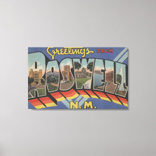 Roswell, New Mexico - Large Letter Scenes Canvas Print