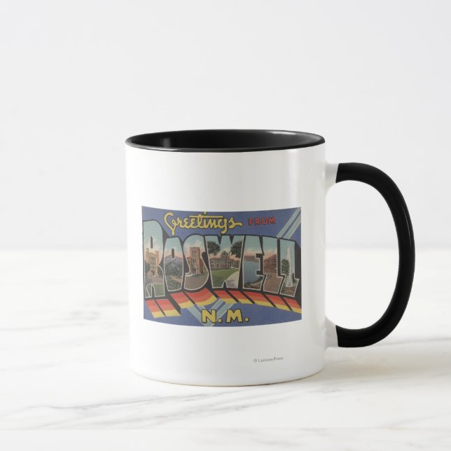 Roswell, New Mexico - Large Letter Scenes Mug (Right)