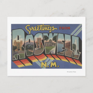 Roswell, New Mexico - Large Letter Scenes Postcard