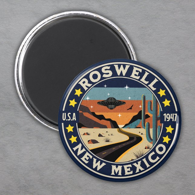 Roswell New Mexico Nostalgic UFO Backdrop Magnet (Creator Uploaded)