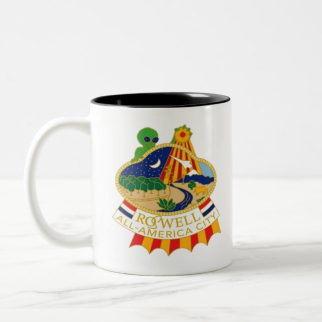 Roswell New Mexico Two-Tone Coffee Mug (Left)