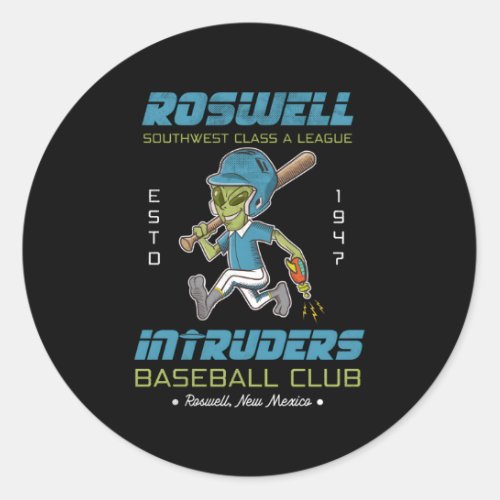 Roswell Nm Intruders Minor League Baseball Team Classic Round Sticker