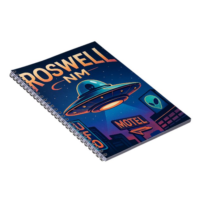 Roswell NM Retro UFO Alien  Notebook (Right Side)