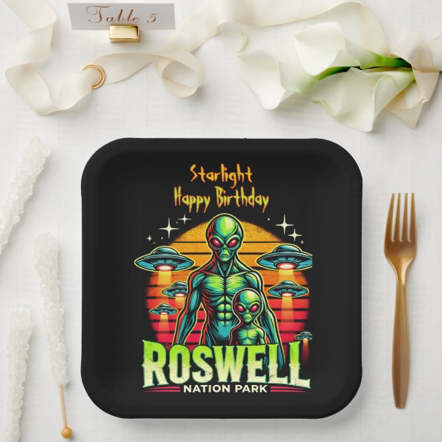 Roswell’s Alien Oasis Awaits You! Paper Plates (Wedding)
