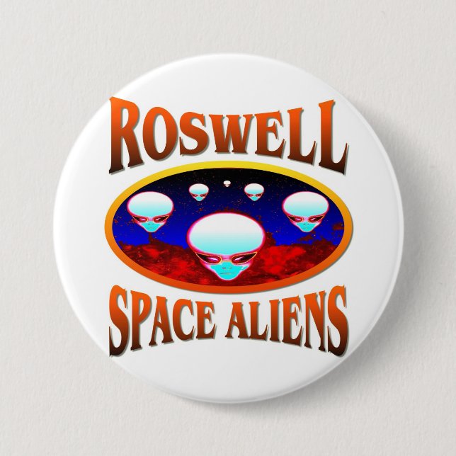 Roswell Space Alien Pinback Button (Front)