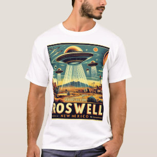 Roswell Tourism Poster – Retro UFO & Alien Parody T-Shirt