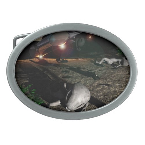 Roswell UFO Crash at night Belt Buckle