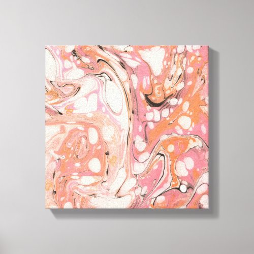 Rosy  Abstract Water Marble Pattern Canvas Print