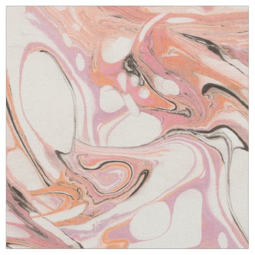 Rosy  Abstract Water Marble Pattern Fabric