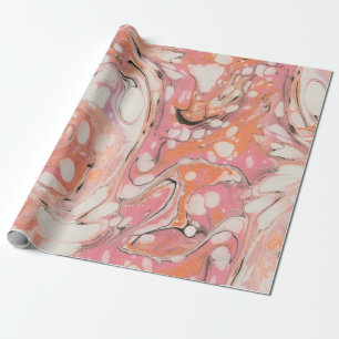 Rosy Abstract Water Marble Pattern Wrapping Paper
