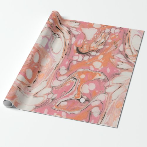 Rosy  Abstract Water Marble Pattern Wrapping Paper