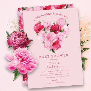 Rosy Blooms Sweetheart Baby Shower Invitation