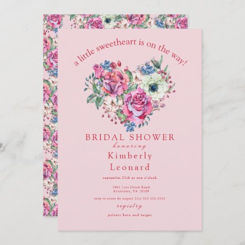 Rosy Blooms Sweetheart Baby Shower Invitation