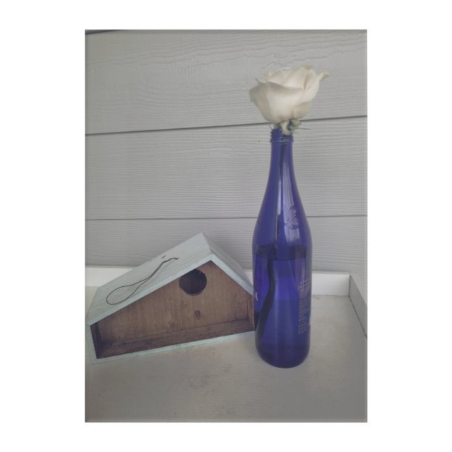 Rosy Blue Bottle Acrylic Print (Front)