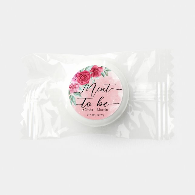 Rosy Blush Mint to be wedding Bridal Favors (Front)