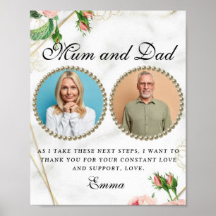Rosy Blush Parents of the Bride Thank You Gift Poster