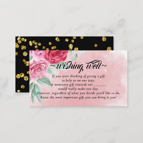 Rosy Blush Wishing Well for Wedding Enclosure Card