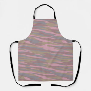 Rosy Brown, faded pink, mountain mist camo Apron