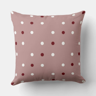 Rosy brown, Rosewood and white Throw Pillow