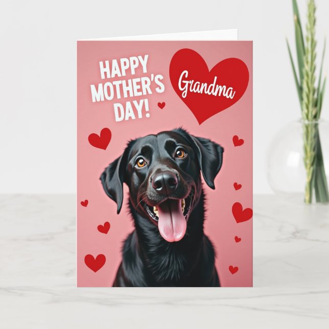 Rosy Canine Sweet Mothers Day Card (Front)