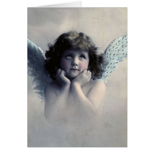 Rosy Cheeked Vintage Angel in Clouds
