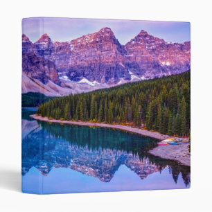 Rosy Clouds Before Sunrise at Moraine Lake 3 Ring Binder
