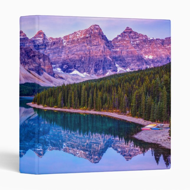 Rosy Clouds Before Sunrise at Moraine Lake 3 Ring Binder (Front/Spine)