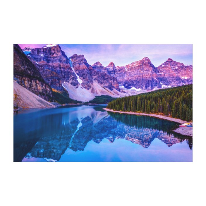 Rosy Clouds Before Sunrise at Moraine Lake Canvas Print | Zazzle.com