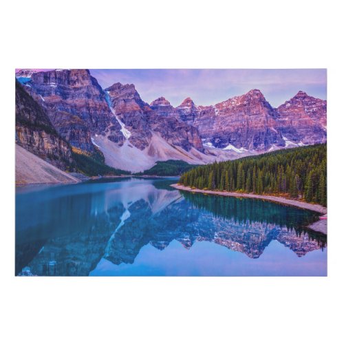 Rosy Clouds Before Sunrise at Moraine Lake Faux Canvas Print