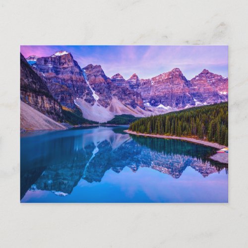 Rosy Clouds Before Sunrise at Moraine Lake Postcard