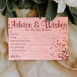 Rosy Confetti Glitter Wedding Advice Wishes Cards<br><div class="desc">Wedding Advice and wishes Cards for bride and groom keepsake,  Wishes for Mr & Mrs - Bridal Shower,  Bachelorette Games.</div>