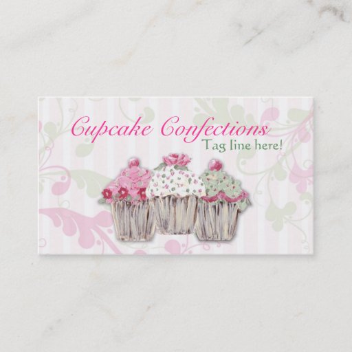 Customizable Rosy Cupcake Business Cards