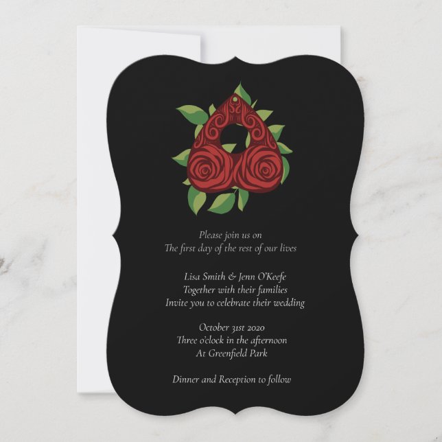 Rosy Divination Witchy Wedding Invitations (Front)